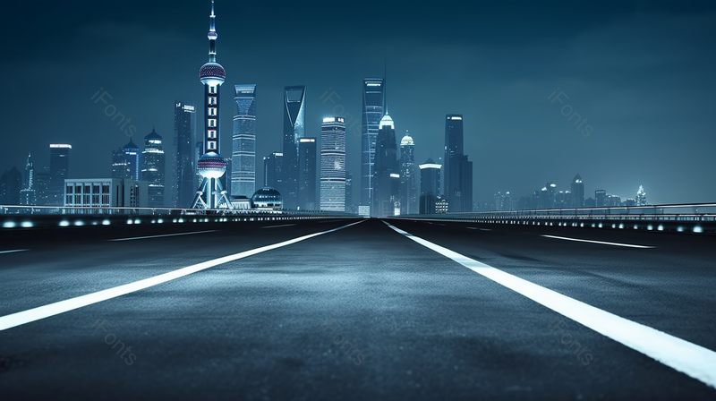 城市的摩天大楼公路夜景,高清,摄影图,摄影图片,图片大全,摄影图免费下载